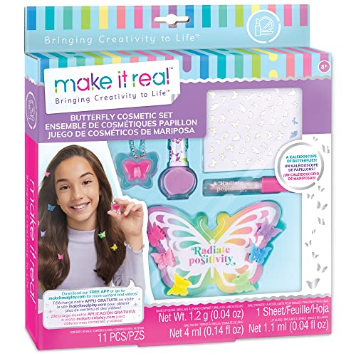 Make It Real 2902326 Butterfly Beauty Children, Make-Up Set, Cosmetic Kit von Make It Real