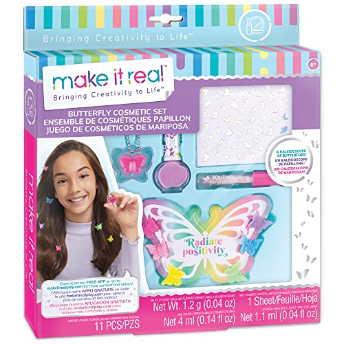 Make It Real 2902326 Schmetterling Beautyset, Make-up Set für Kinder, Schminkset, Kosmetik-Kit von Make It Real