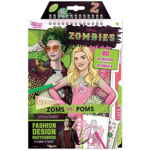 Make It Real Disney Zombies Fashion Design Skizzenbuch. Disney inspirierte Mode-Design-Malbuch für Mädchen. Inklusive Addison & Bree Sketch Seiten, Stencils, Aufkleber und Design Guide von Make It Real