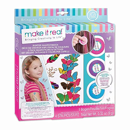 Make It Real Kreativ-Set Haarschmuck für Kinder, mit Haarkreide und Tattoo-Stickern Make It Real Kreativ-Set Haarschmuck für Kinder, mit Haarkreide und Tattoo-Stickern von Make It Real