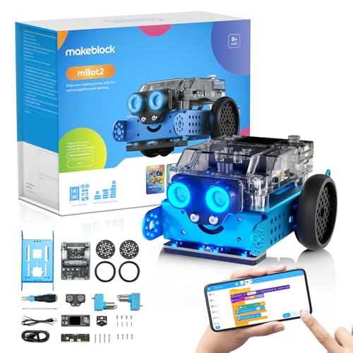 Makeblock mBot 2 Programmierbarer Roboter für Kinder, AI Roboter Spielzeug mit WiFi Fernbedienung, mit Scratch und Python Kompatibles, LED Licht und Musik, STEM Geschenk für Jungen Mädchen ab 8 Jahren von Makeblock