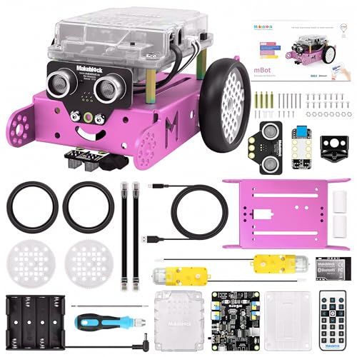 Makeblock mBot Robot Car STEM Spielzeug Roboter Kinder Programmierbares Roboticset Geschenke für Kinder Roboter Programmierbar mit Scratch/Arduino, Programmieren Lernen mit APP Steuerung, Rosa von Makeblock