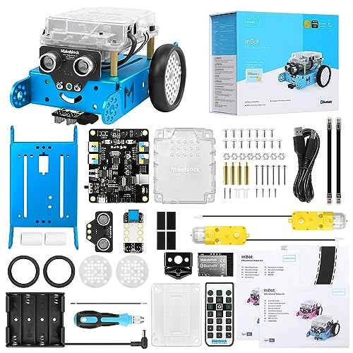 Makeblock mBot Programmierbar Roboter für Kinder, Roboter Bausatz mit App-Fernbedienung, STEM Robotik Auto Spielzeug Programmieren Lernen mit Scratch/Arduino, Roboter Kinder Geschenke ab 6 Jahre Makeblock mBot Programmierbar Roboter für Kinder, Roboter Bausatz mit App-Fernbedienung, STEM Robotik Auto Spielzeug Programmieren Lernen mit Scratch/Arduino, Roboter Kinder Geschenke ab 6 Jahre von Makeblock