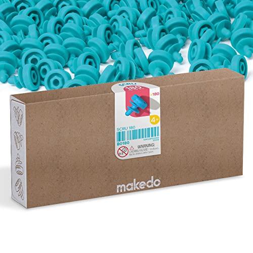 Makedo Scru 180, Konstruktionsspielzeuge für Karton, Kinderspiele ab 5, Mint-Lernspielzeug, perfekt für das kreative Spielen zu Hause (180 Scru) von Makedo
