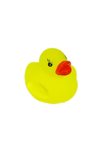 Badeente aus Gummi für Babys, wasser- und schmutzabweisend, Gummi-Tiere für Babys ab 6 Monaten, EU-zertifiziert (Baby Neongelb) von Makio