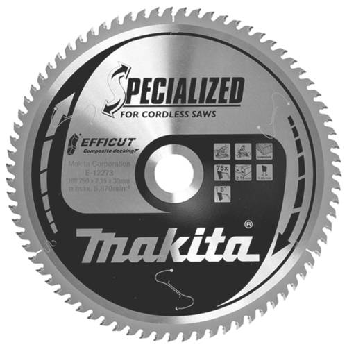 Makita E-12273 Kreissägeblatt 260 x 30 x 2.15mm Zähneanzahl: 75 1St. von Makita