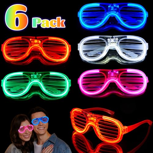 Makorobi 6 x LED-Brillen in 5 Farben, leuchtende Gläser für Geburtstag, Weihnachten, Konzert, leuchtet im Dunkeln, Partyzubehör für Neon-Party-Dekorationen Makorobi 6 x LED-Brillen in 5 Farben, leuchtende Gläser für Geburtstag, Weihnachten, Konzert, leuchtet im Dunkeln, Partyzubehör für Neon-Party-Dekorationen von Makorobi