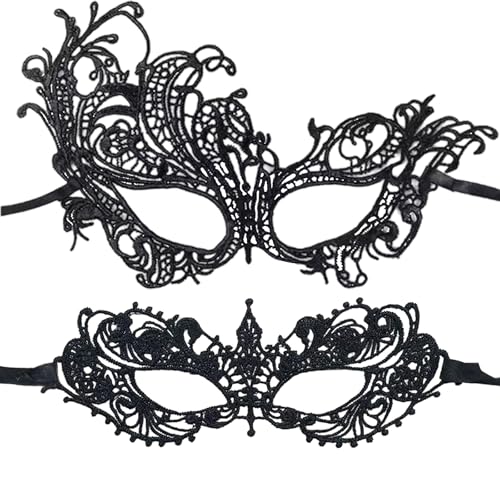 2 PCS Lace Masquerade Masks for Women, Black Face Mask for Women, Venetian Carnival Masks, Lady Girl Lace Eye Mask, for Elegant Prom, Halloween, Costume Party 2 PCS Lace Masquerade Masks for Women, Black Face Mask for Women, Venetian Carnival Masks, Lady Girl Lace Eye Mask, for Elegant Prom, Halloween, Costume Party von Makoto Nobu