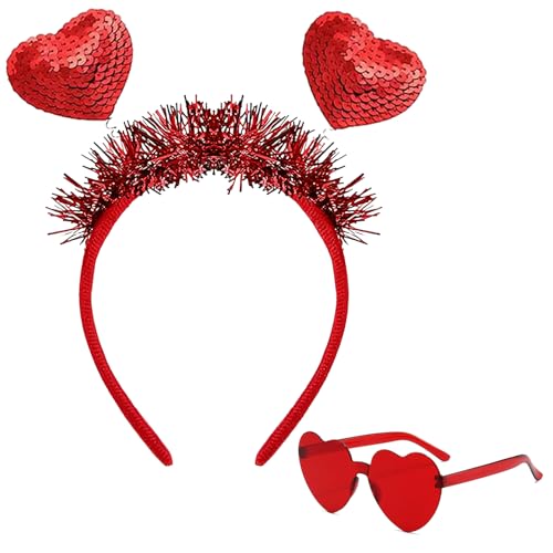 Makoto Nobu 2 Stück Herz brille Rot und Herz Haarreif Set,Rot Herzen Haarreifen Stirnband, Herzen Brille, für Valentinstag JGA Hochzeit Karneval Fasching Kostüm Mottoparty Makoto Nobu 2 Stück Herz brille Rot und Herz Haarreif Set,Rot Herzen Haarreifen Stirnband, Herzen Brille, für Valentinstag JGA Hochzeit Karneval Fasching Kostüm Mottoparty von Makoto Nobu