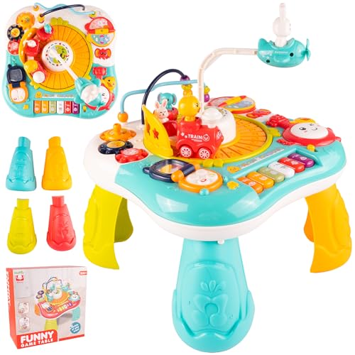 MalPlay Aktivitätstisch für Babyspielzeug, Lernspielzeug für Babys, Musiktisch Sensorisches Spielzeug für Babys im Alter von 6 bis 12 Monaten von MalPlay