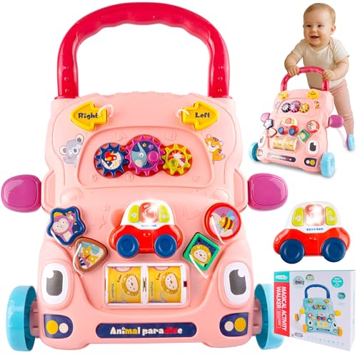 MalPlay Baby Lauflernwagen, Lauflernhilfe Kinderschieber Spielzeug Multifunktion, Kleinkinder, Baby Walker Spielzeug für Kinder, Spiel- und Laufwagenmusikalisches Aktivitäts von MalPlay