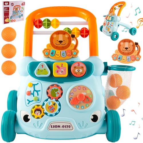 MalPlay Baby Lauflernwagen, Lauflernhilfe Kinderschieber Spielzeug Multifunktion, Kleinkinder, Baby Walker Spielzeug für Kinder, Spiel- und Laufwagenmusikalisches Aktivitäts von MalPlay