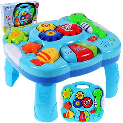 MalPlay Baby Spieltisch Musikspielzeug | Baby erstes Keyboard | Licht & Sound | mit Tiergerausche | Babyspielzeug Lernspielzeug für Kinder ab 6 Monaten von MalPlay