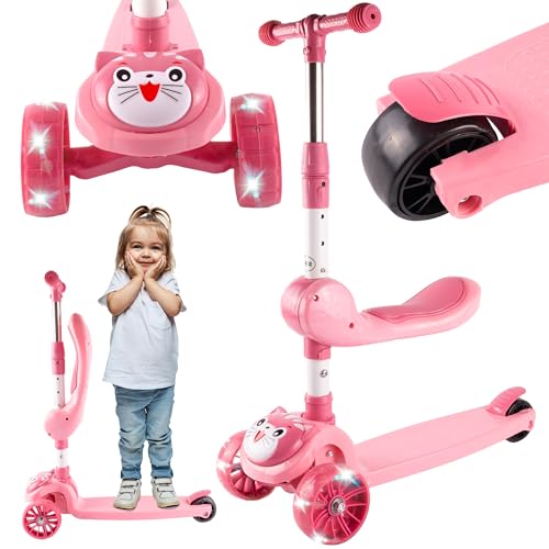 MalPlay Dreirädriger Faltbarer Roller LED-Räder Kitten 2in1 Pink robust leicht 4-stufige Höhenversteller MalPlay Dreirädriger Faltbarer Roller LED-Räder Kitten 2in1 Pink robust leicht 4-stufige Höhenversteller von MalPlay