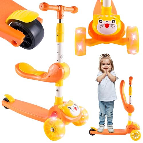 MalPlay Dreirädriger Klapproller LED-Räder Rider Katze orange hoch bis 78cm LED bis 30 kg Fußbremse MalPlay Dreirädriger Klapproller LED-Räder Rider Katze orange hoch bis 78cm LED bis 30 kg Fußbremse von MalPlay