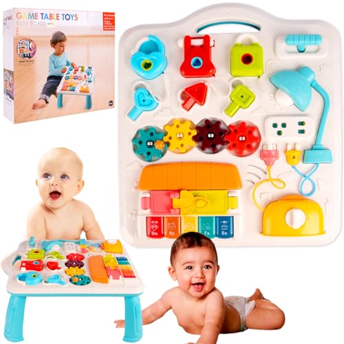 MalPlay Interaktiv Kinder Tisch Baby Spieltisch Sensorische Manipulationstafel Lernspielzeug Babyspieltisch ab 12 Monaten von MalPlay