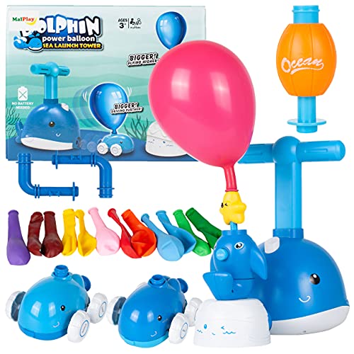 MalPlay Kinder Ballon Auto Spielzeug | Delphin | Trägheitsspielzeug | Kreativspielzeug | 12 Luftballons und 2 Autos | Geschenk für Kinder ab 3 Jahren MalPlay Kinder Ballon Auto Spielzeug | Delphin | Trägheitsspielzeug | Kreativspielzeug | 12 Luftballons und 2 Autos | Geschenk für Kinder ab 3 Jahren von MalPlay