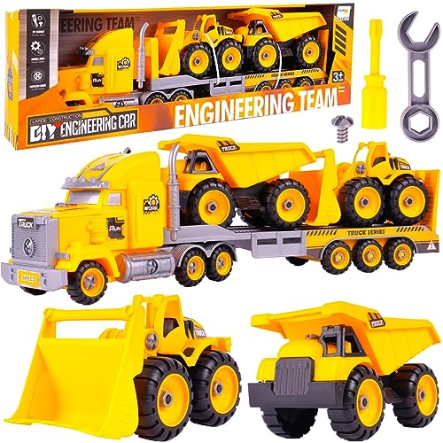 MalPlay LKW Set Anhänger mit 2 Baufahrzeuge XXL | Bagger und Kipper | Zubehör | kann zusammengeklappt und aufgeklappt | Spielzeugautos für Kinder MalPlay LKW Set Anhänger mit 2 Baufahrzeuge XXL | Bagger und Kipper | Zubehör | kann zusammengeklappt und aufgeklappt | Spielzeugautos für Kinder von MalPlay