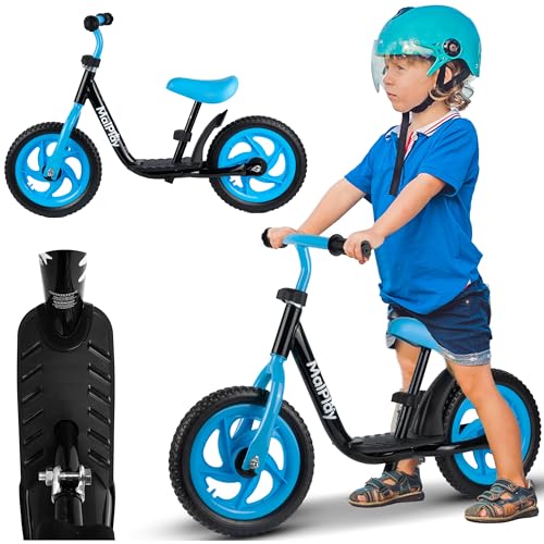 MalPlay Laufrad Kinder Fahrrad mit 12" Eva Räder, Schwarz Blau für Kinder ab 2 Jahren Höhenverstellbar bis 35 kg MalPlay Laufrad Kinder Fahrrad mit 12" Eva Räder, Schwarz Blau für Kinder ab 2 Jahren Höhenverstellbar bis 35 kg von MalPlay