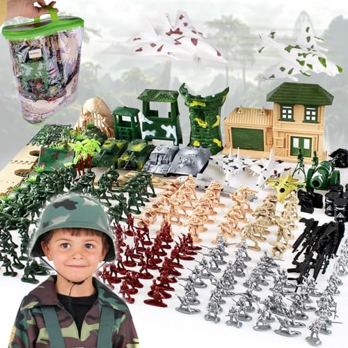 MalPlay Soldatenset 300el. | Militär Armee mit Fahrzeugen und Zubehör | große Basis Spielset | ab 3 Jahren von MalPlay