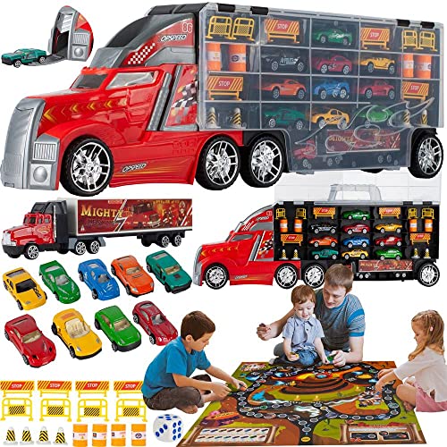 MalPlay Spielzeug Autos Set mit 10 Metallautos und großer LKW-AutoTransporter LKW-Abschleppwagen mit autowerfer+ Straßenmatte für Spielen für Kinder ab 3 Jahren MalPlay Spielzeug Autos Set mit 10 Metallautos und großer LKW-AutoTransporter LKW-Abschleppwagen mit autowerfer+ Straßenmatte für Spielen für Kinder ab 3 Jahren von MalPlay