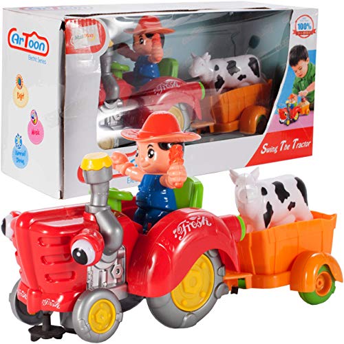 MalPlay Traktor mit Anhänger | Rollenspiele Trecker mit Tieranhänger | mit Licht & Sound | Geschenk für Mädchen und Jungen | Bauernhof Spielzeug für kleine Kinder MalPlay Traktor mit Anhänger | Rollenspiele Trecker mit Tieranhänger | mit Licht & Sound | Geschenk für Mädchen und Jungen | Bauernhof Spielzeug für kleine Kinder von MalPlay