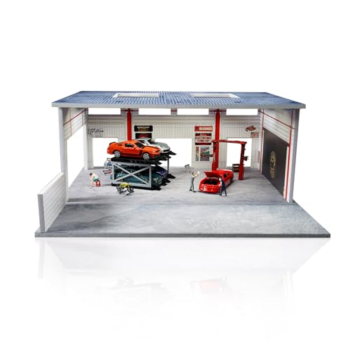 Diorama Vitrine für Hot Wheel, Maßstab 1:64, Modellparkplatz, 1:64, stereoskopische Garagen-Szene für Lagerung, Organisation, Display, LED-Beleuchtung, Querformat, Doppeldecker-Garage Diorama Vitrine für Hot Wheel, Maßstab 1:64, Modellparkplatz, 1:64, stereoskopische Garagen-Szene für Lagerung, Organisation, Display, LED-Beleuchtung, Querformat, Doppeldecker-Garage von Malamfans