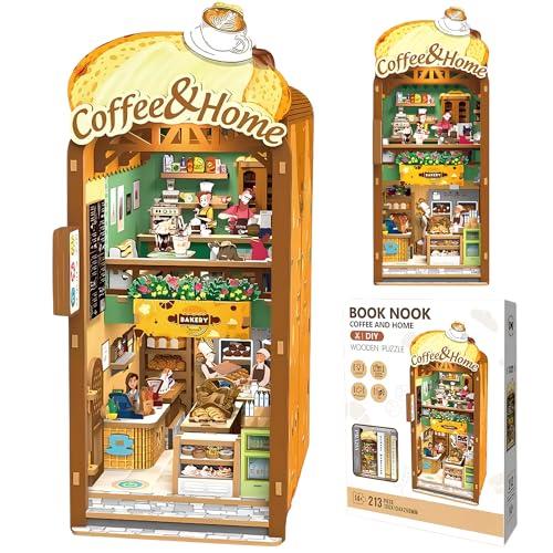 Malau - Book Nook Coffee and Home – außergewöhnliches Design mit Licht Kit Haus Miniatur zum Selbstbauen DIY Diorama Puzzle 3D für Bibliothek Büro zum Platzieren zwischen zwei Büchern Malau - Book Nook Coffee and Home – außergewöhnliches Design mit Licht Kit Haus Miniatur zum Selbstbauen DIY Diorama Puzzle 3D für Bibliothek Büro zum Platzieren zwischen zwei Büchern von Malau