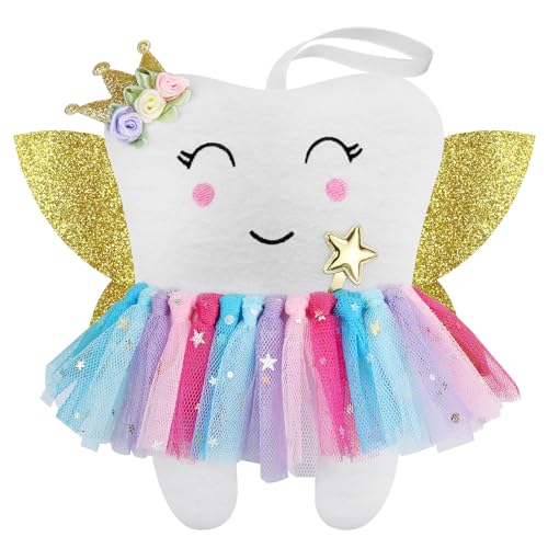 Malihome Wunderschönes Zahnfeen-Kissen, bunter Rock, Zahnfee, Puppe, verlorene Zähne, Andenken, Geschenk für Kinder Malihome Wunderschönes Zahnfeen-Kissen, bunter Rock, Zahnfee, Puppe, verlorene Zähne, Andenken, Geschenk für Kinder von Malihome
