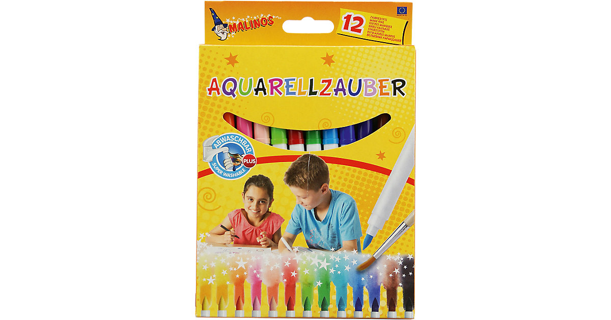 Filzstifte Aquarellzauber, wasservermalbar, 12 Farben Filzstifte Aquarellzauber, wasservermalbar, 12 Farben von Malinos