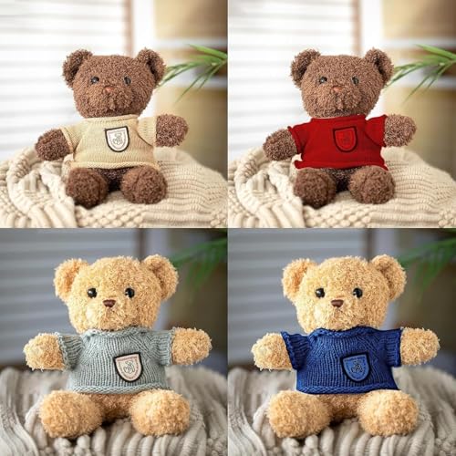 6 Stück weiße Teddybären, 30 cm, kleine Teddybär mit Schal, niedliche Plüschtiere für Babyparty, Kindergeburtstag, Ostern, Valentinstag, Abschlussfeier von Malloom
