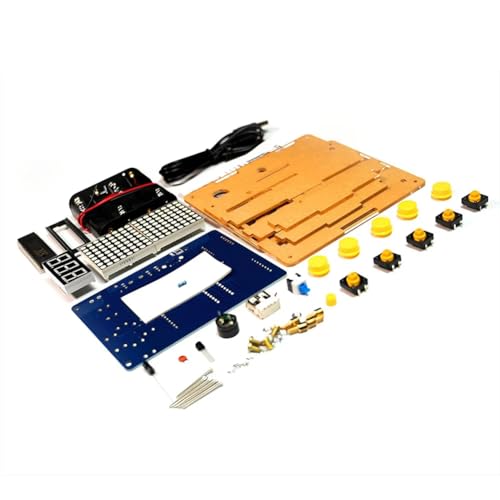 Malloy 51 Mikrocontroller-Spielkonsole Snake Racing Pixel Spielkonsole mit Acrylgehäuse von Malloy