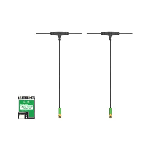 Malloy ELRS Diversity-Empfänger ELRS 2,4 GHz 250 MW True Diversity RX mit 70 mm Doppelantenne für FPV B von Malloy