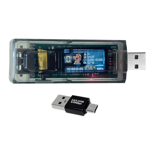 Malloy NMMiner Miner 265KH/S USB-Kette ESP32 Crypto Miner BTC Solo Lottery Miner Amperemeter Tester+Adapter USB-A Serie Formkette von Malloy