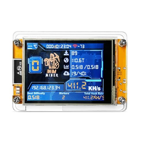 Malloy NMMiner NerdMiner V2 411KH/S Hashrate ESP32 2.8 Smart Display BTC Solo Lottery Miner Bitcoin Crypto Lottery Miner von Malloy