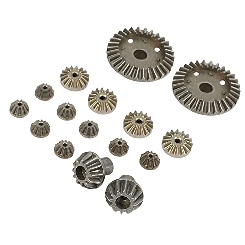 Malloy Upgrade Metall Getriebe 30T 16T 10T Differential Antriebs für 144001 12428 12429 12423 12429 RC Auto Teile, 16 StüCke von Malloy