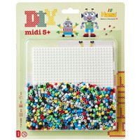 Hama 4218 - DIY Bügelperlen Midi 5+, Motiv Roboter, ca. 1100 Stück von Malte Haaning Plastic A/S, Dänemark