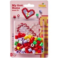 Hama 8985 - My first Hama, Bügelperlen Maxi 3+, Motiv Herz, 100 Stück von Malte Haaning Plastic A/S, Dänemark