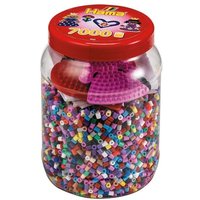 Dose ca. 7000 Perlen + Stiftplatten "rot" von Malte Haaning Plastic A/s