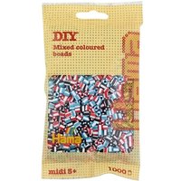Hama 207-91 - DIY Bügelperlen Midi 5+, ca. 1000 Stück, Mix 91 gestreift von Hama