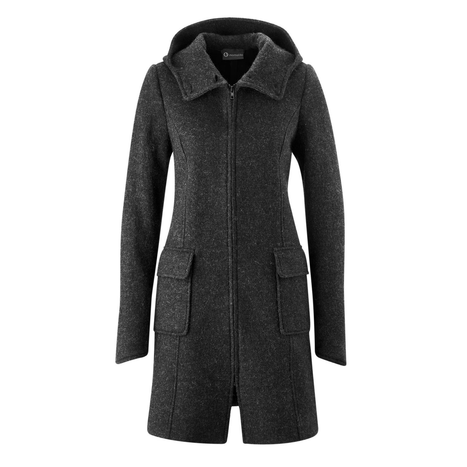 Mamalila Kapuzen-Tragemantel Vienna aus Wollwalk - XL Anthrazit Mamalila Kapuzen-Tragemantel Vienna aus Wollwalk - XL Anthrazit von Mamalila