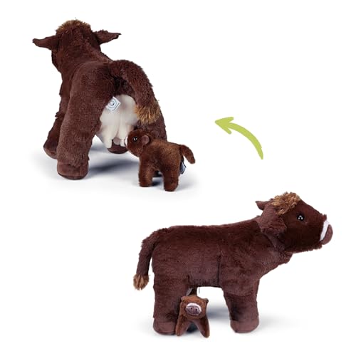 Mamanimals Kuh Kuscheltier mit einem Baby, Baby im Bauch mit Reißverschluss verstaubar, magnetische Zitzen zum Säugen, hochwertiges Plüschtier Set für Kinder Mamanimals Kuh Kuscheltier mit einem Baby, Baby im Bauch mit Reißverschluss verstaubar, magnetische Zitzen zum Säugen, hochwertiges Plüschtier Set für Kinder von Mamanimals
