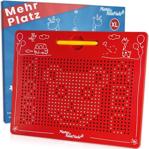 Mamas Reise Hacks Magnetspiel XL Groß [Beschäftigung Autofahrt & Zuhause] Magnettafel für Kinder ab 3 Reisespiel & Magnet Zeichentafel Spielzeug zum Schreibenlernen von Mamas Reise Hacks