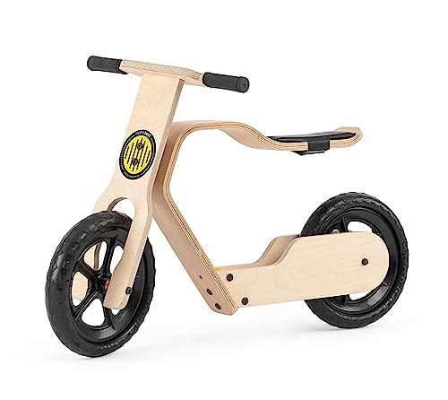 Mamatoyz 02R RideMe Montessori Laufrad zum Aufsitzen aus Naturholz mit Sattel und verstellbarem Lenker für Kinder, fördert Gleichgewicht, Autonomie und Muskelentwicklung von Mamatoyz