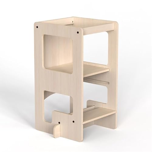 Mamatoyz 07FLNAT Montessorianischer Turm, umwandelbar in Tisch mit Tafel, Lernspielzeug aus Holz für Kinder, 80 x 44,5 x 40 cm von Mamatoyz