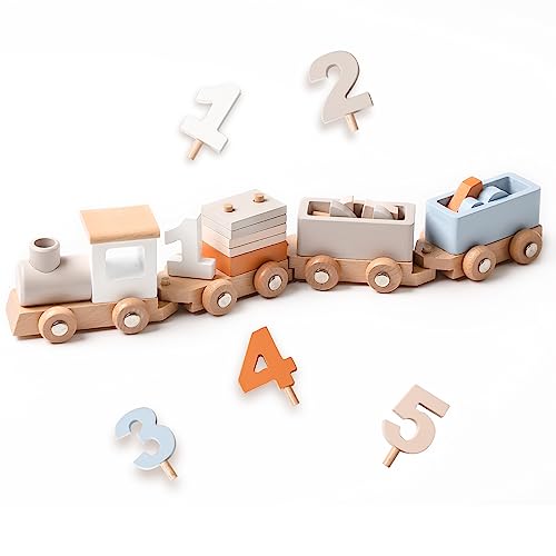 Mamimami Home Geburtstagszug Holz Montessori-Stapelspielzeug deko 1 2 3 4 5 Geburtstag Junge Geburtstagszug Mädchen Zahlen und Blöcke Holzeisenbahn-Spielzeugset Mamimami Home Geburtstagszug Holz Montessori-Stapelspielzeug deko 1 2 3 4 5 Geburtstag Junge Geburtstagszug Mädchen Zahlen und Blöcke Holzeisenbahn-Spielzeugset von Mamimami Home