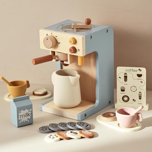 Mamimami Home Kaffeemaschine Kinder Holz Mit Mühle,Spielküche Zubehör Kaffeeservice Spielset,Spielküche Zubehör,22-Teilig, Mit Menü, Pädagogisches Holzspielzeug Rollenspiel,Geschenk für Kleinkind Mamimami Home Kaffeemaschine Kinder Holz Mit Mühle,Spielküche Zubehör Kaffeeservice Spielset,Spielküche Zubehör,22-Teilig, Mit Menü, Pädagogisches Holzspielzeug Rollenspiel,Geschenk für Kleinkind von Mamimami Home