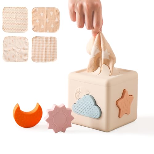 Mamimami Home Montessori Motorikspielzeug Tissue Box Silikon,Formerkennung und Drehscheibe, Montessori Spielzeug Baby, 6-12 Monate Sensorik Baby Spielzeug Mamimami Home Montessori Motorikspielzeug Tissue Box Silikon,Formerkennung und Drehscheibe, Montessori Spielzeug Baby, 6-12 Monate Sensorik Baby Spielzeug von Mamimami Home