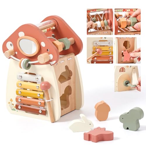 Mamimami Home Motorikspielzeug Pilzspielzeug aus Holz 5 in 1, Montessori-Spielzeug für Kinder,Motorikwürfel ab 1 Jahr, Baby Lernspielzeug, Holz Spielzeug ab 1 Jahr, Activity Center Baby Mamimami Home Motorikspielzeug Pilzspielzeug aus Holz 5 in 1, Montessori-Spielzeug für Kinder,Motorikwürfel ab 1 Jahr, Baby Lernspielzeug, Holz Spielzeug ab 1 Jahr, Activity Center Baby von Mamimami Home