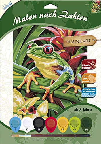 MAMMUT 105103 - Malen nach Zahlen Tiermotiv, Baumfrosch, Komplettset mit bedruckter Malvorlage im A4 Format, 7 Acrylfarben und Pinsel, Malset für Kinder ab 8 Jahre MAMMUT 105103 - Malen nach Zahlen Tiermotiv, Baumfrosch, Komplettset mit bedruckter Malvorlage im A4 Format, 7 Acrylfarben und Pinsel, Malset für Kinder ab 8 Jahre von Mammut Spiel & Geschenk